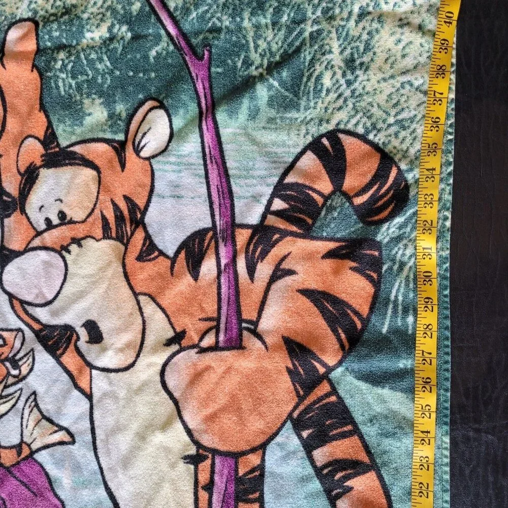 Disney‎ Tigger Beach Towel Kids Green Vintage Fishing 30x54 Cotton